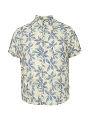 Blend Cream Leaf Printed Short Sleeve Shirt - Image 5 of 5