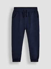 JoJo Maman Bébé Khaki & Navy Blue 2-Pack Fitted Joggers - Image 4 of 7