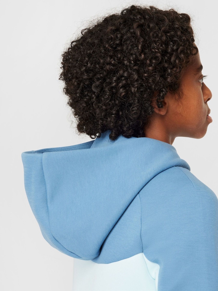Nike Glacier Blue BeigeWhite Tech Fleece Zip Up Hoodie - Image 5 of 9