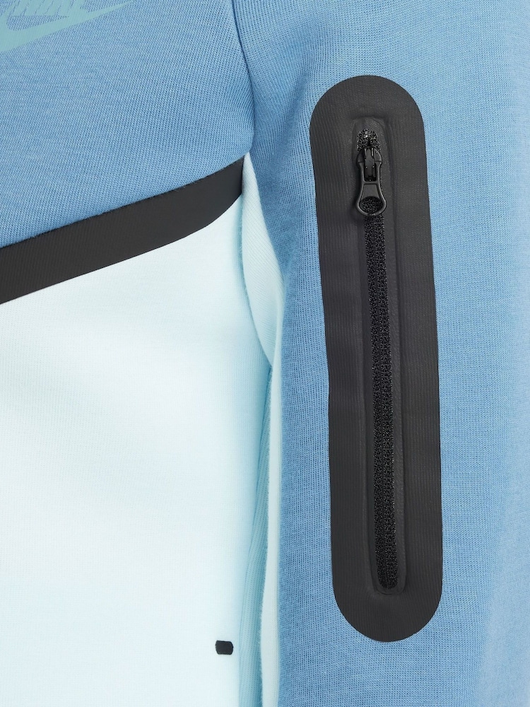 Nike Glacier Blue BeigeWhite Tech Fleece Zip Up Hoodie - Image 7 of 9
