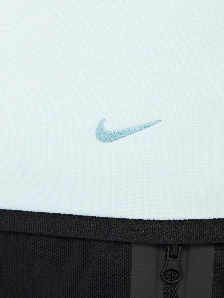 Nike Glacier Blue BeigeWhite Tech Fleece Zip Up Hoodie - Image 8 of 9