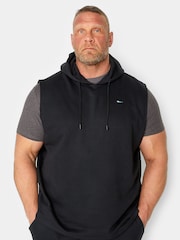 BadRhino Big & Tall Black 100% Cotton Essential Sleeveless Hoodie - Image 1 of 3