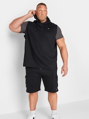 BadRhino Big & Tall Black 100% Cotton Essential Sleeveless Hoodie - Image 2 of 3