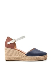 Moda in Pelle Gialla Square Toe Espadrille Wedges - Image 1 of 4