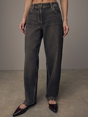 Washed Black Baggy Wide leg Jeans - Image 2 of 9