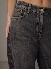 Washed Black Baggy Wide leg Jeans - Image 4 of 9