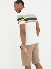 FatFace Natural Perranporth Chest Stripe Polo Shirt - Image 2 of 4