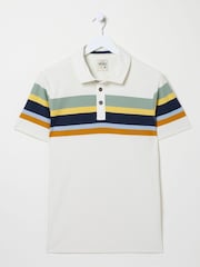 FatFace Natural Perranporth Chest Stripe Polo Shirt - Image 4 of 4