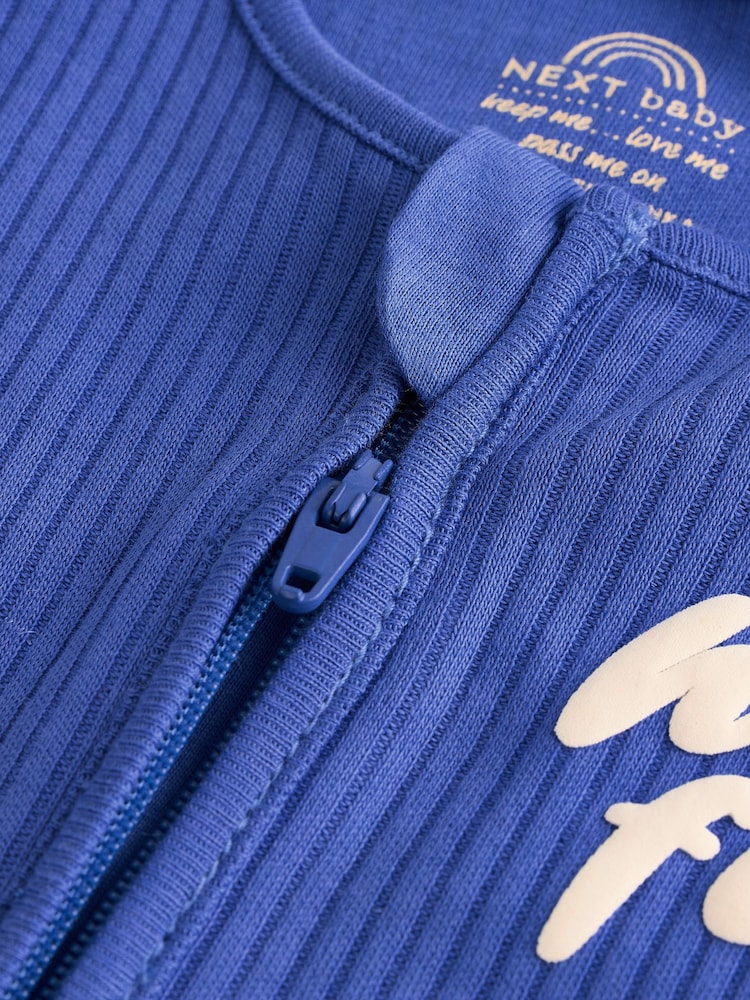 Blue Baby Zipped Sleepsuits 4 Pack (0mths-2yrs) - Image 13 of 14