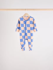 Blue Baby Zipped Sleepsuits 4 Pack (0mths-2yrs) - Image 5 of 14