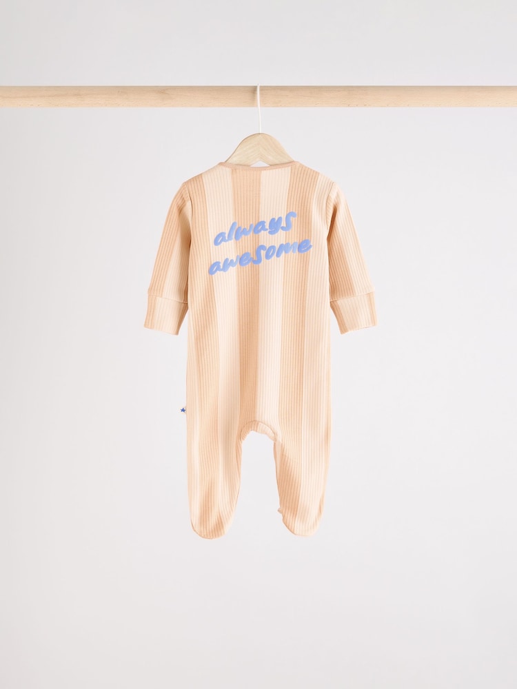 Blue Baby Zipped Sleepsuits 4 Pack (0mths-2yrs) - Image 7 of 14