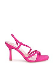 Linzi Pink Silvie Faux Suede Strappy Heeled Sandals - Image 2 of 4