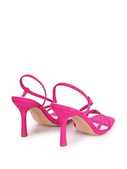 Linzi Pink Silvie Faux Suede Strappy Heeled Sandals - Image 4 of 4