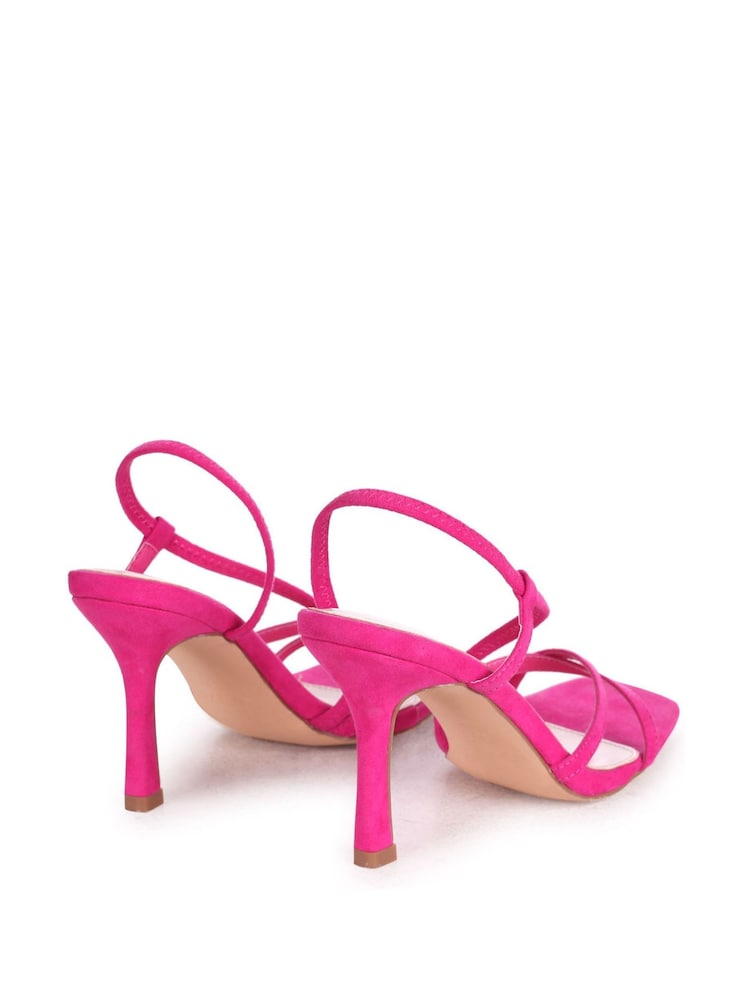 Linzi Pink Silvie Faux Suede Strappy Heeled Sandals - Image 4 of 4