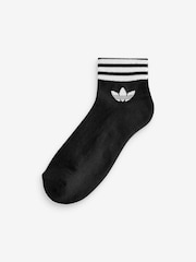 adidas Black/White Trefoil Ankle Socks 3 Pack - Image 4 of 4