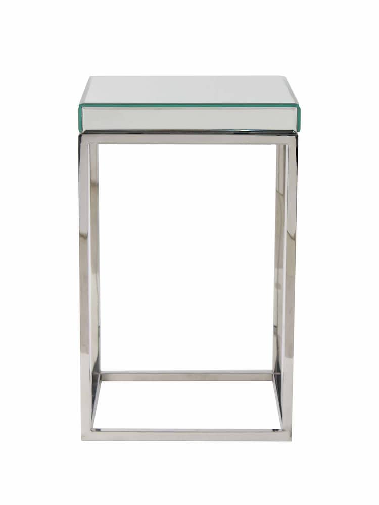 Pacific Mirrored Glass and Metal Small Square Side Table - Image 2 of 4