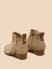 White Stuff Natural Acacia Suede Fringe Ankle Boots - Image 3 of 4