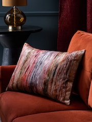 Fuchsia Pink 40 x 59cm Haze Velvet Stripe Cushion - Image 1 of 5