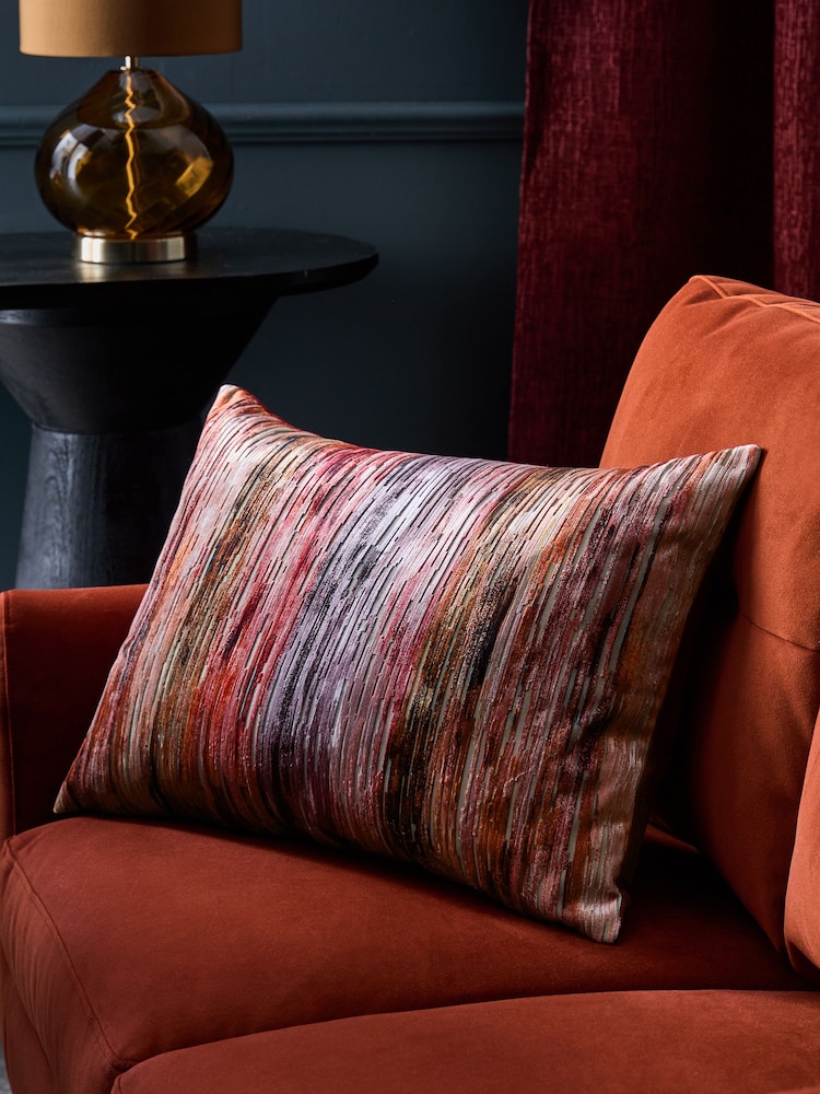 Fuchsia Pink 40 x 59cm Haze Velvet Stripe Cushion - Image 1 of 5