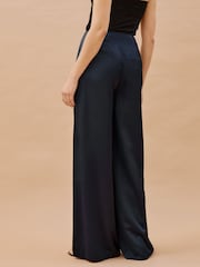 Albaray Blue Satin Wide Leg Trousers - Image 2 of 6