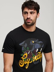 Superdry Black 100% Cotton Tattoo Script T-Shirt - Image 3 of 6