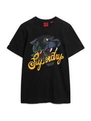 Superdry Black 100% Cotton Tattoo Script T-Shirt - Image 4 of 6