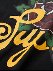 Superdry Black 100% Cotton Tattoo Script T-Shirt - Image 6 of 6
