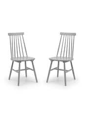 Julian Bowen Set of 2 Grey Alassio Spindle Back Dining Chairs - Image 1 of 5