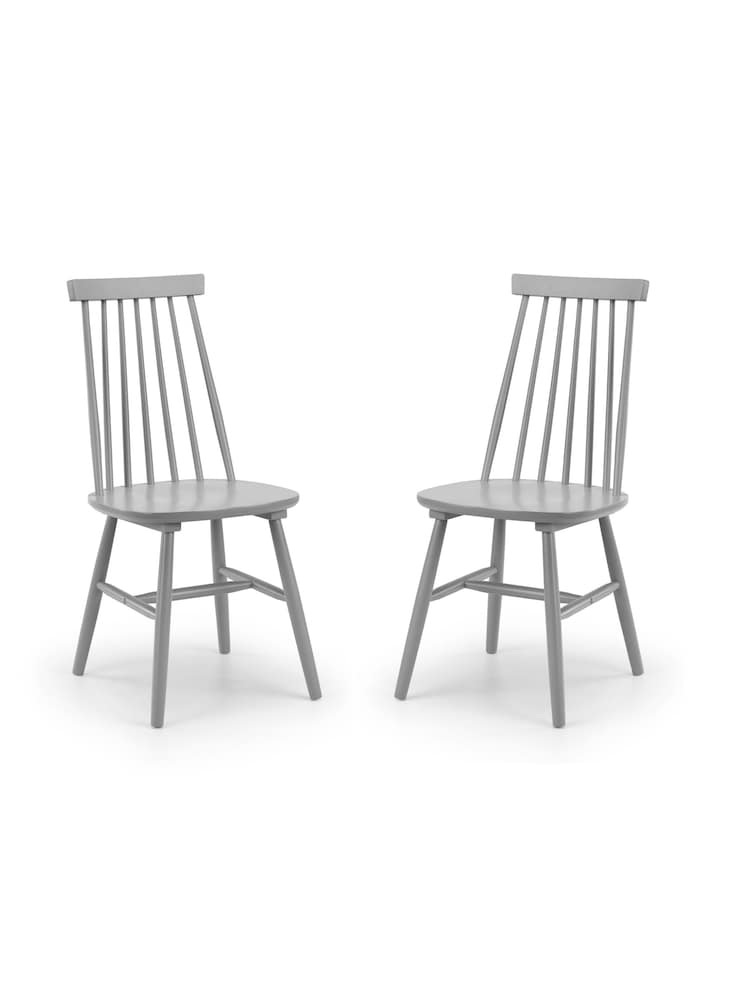 Julian Bowen Set of 2 Grey Alassio Spindle Back Dining Chairs - Image 1 of 5