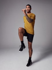Ochre Yellow Active Gym Training T-Shirt - Image 2 of 10