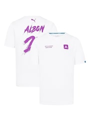 Fanatics 100% Cotton Williams Racing Puma Alex Albon White T-Shirt - Image 1 of 3