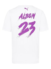 Fanatics 100% Cotton Williams Racing Puma Alex Albon White T-Shirt - Image 2 of 3