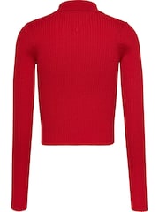 Tommy Jeans Red Half Zip Through Jumper - Image 2 of 3