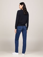 Azul - Tommy Hilfiger Jersey Stitch V-Neck Dress - Imagen 3 de 7