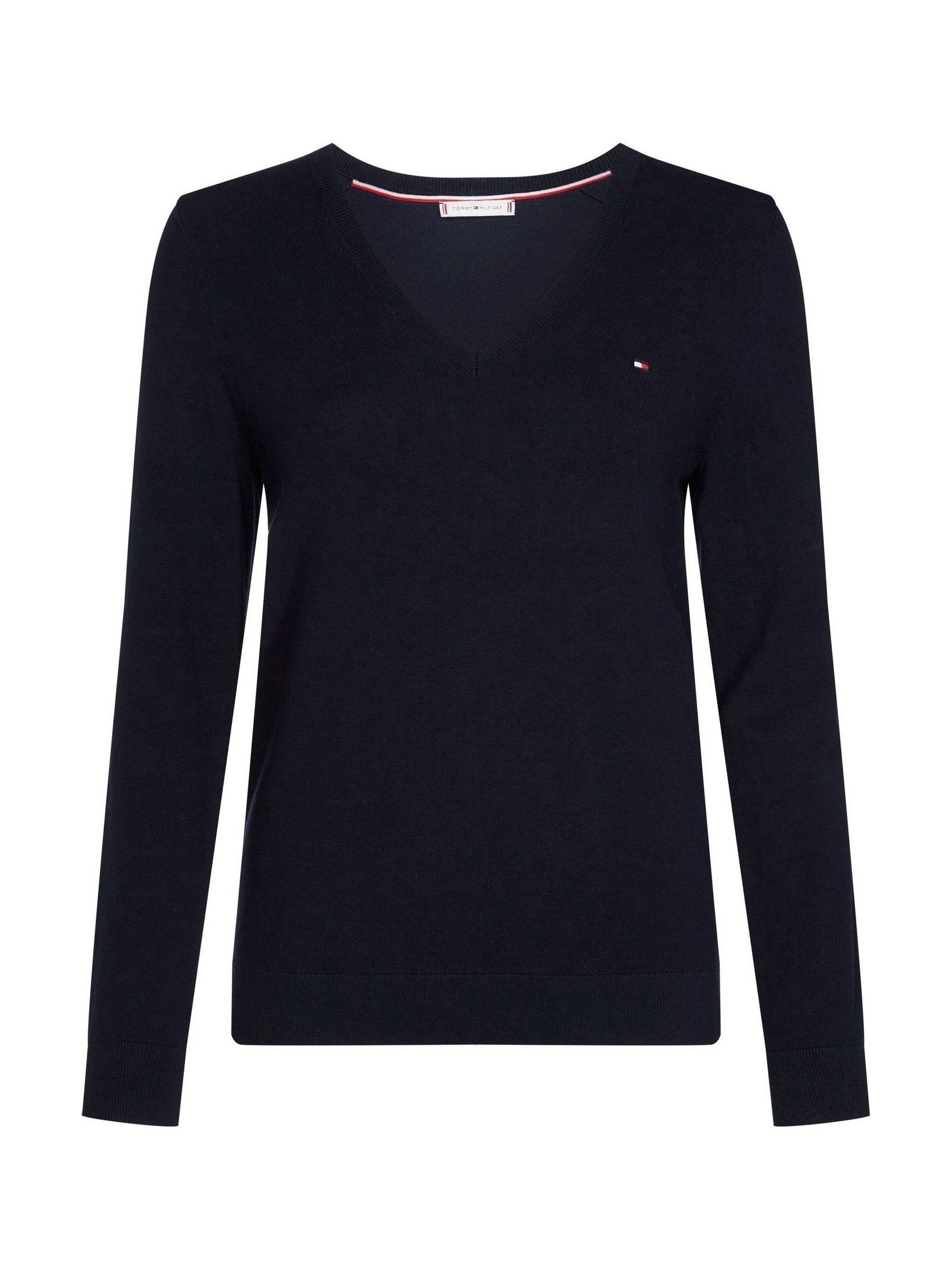 Buy Tommy Hilfiger Blue Co Jersey Stitch V-Neck Sweater from Next USA