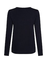 Azul - Tommy Hilfiger Jersey Stitch V-Neck Dress - Imagen 6 de 7