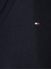 Azul - Tommy Hilfiger Jersey Stitch V-Neck Dress - Imagen 7 de 7