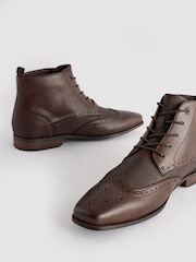Tan Brown Brogue Chukka Boots - Image 5 of 7