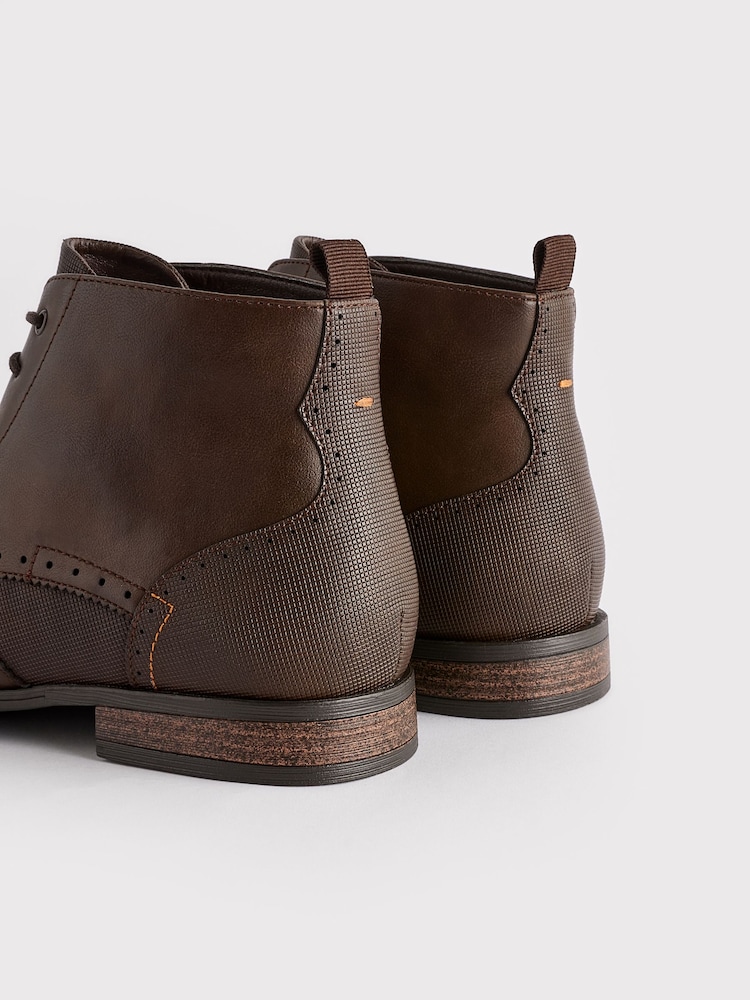 Tan Brown Brogue Chukka Boots - Image 7 of 7