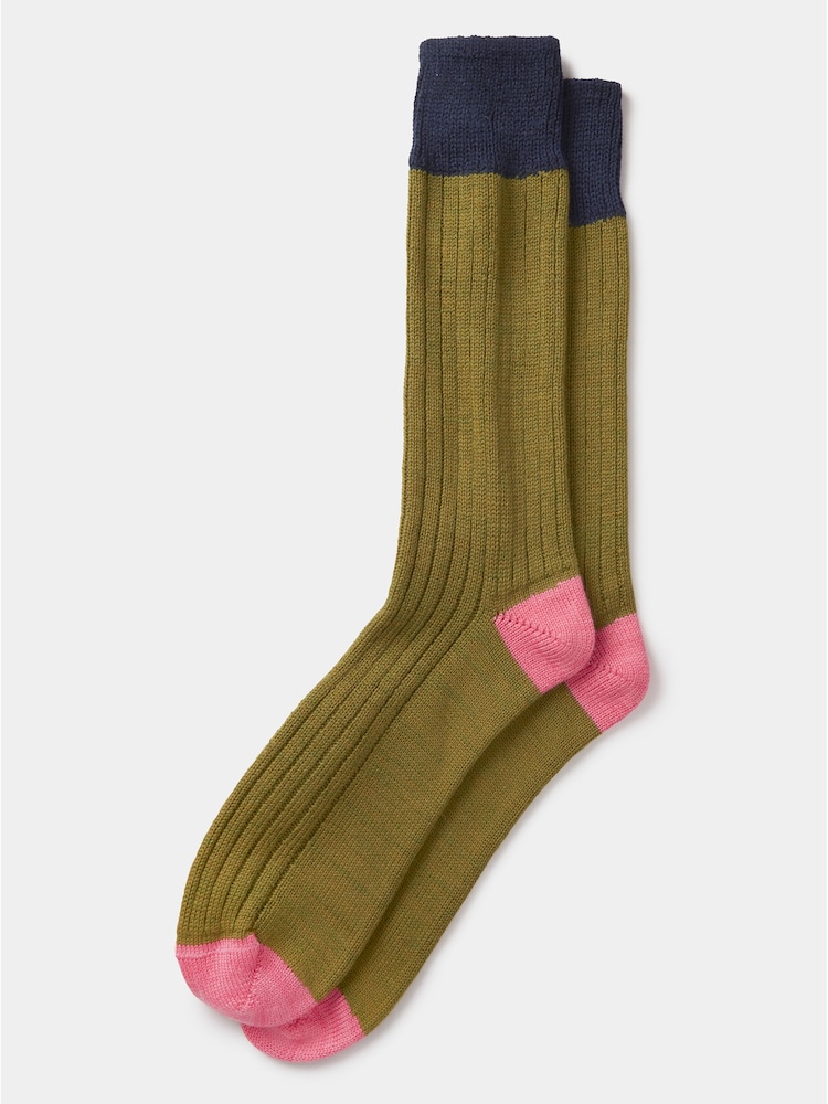 Aubin Khaki Green Socks - Image 1 of 3