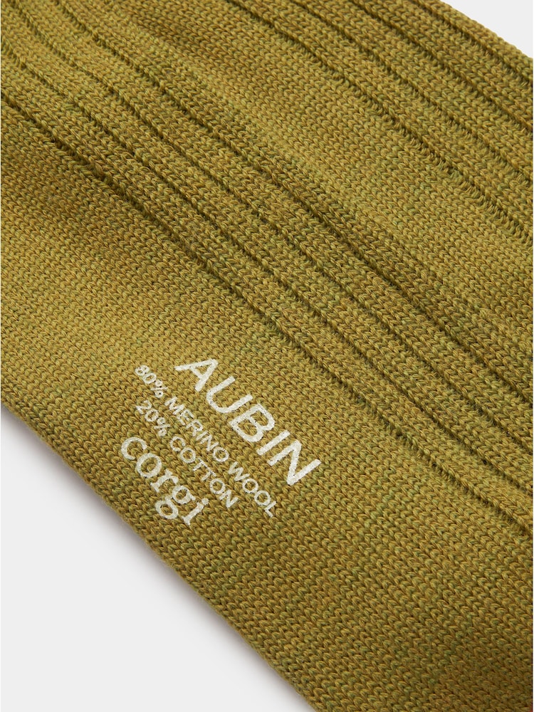 Aubin Khaki Green Socks - Image 2 of 3