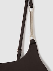 Reiss Chocolate Imogen Chain Detail Underwired Swimsuit - Image 6 of 6