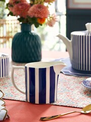Spode Blue Steccato Milk Jug - Image 1 of 7