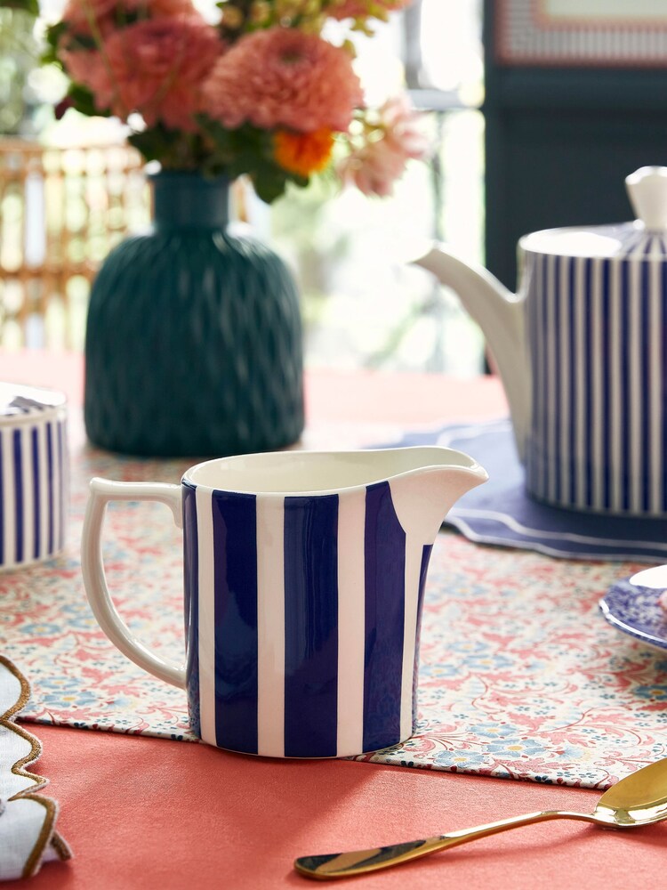 Spode Blue Steccato Milk Jug - Image 1 of 7