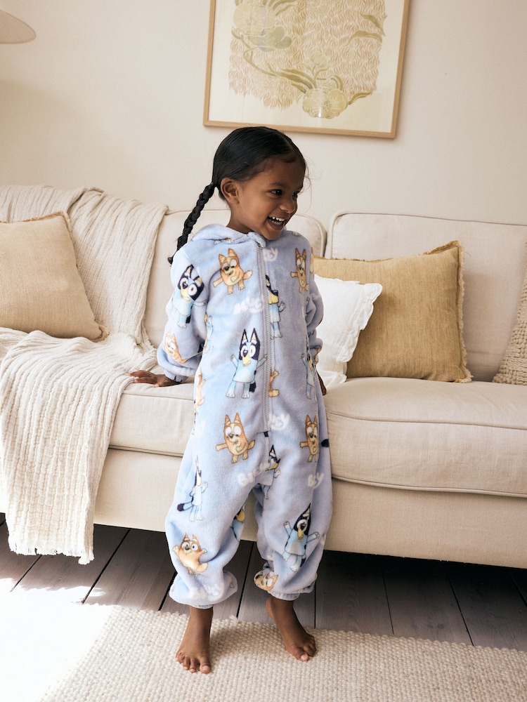 Blau - Lizenzierter Bluey-Fleece-Overall (2–10 J.) - Bild 1 von 8