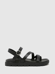 Schuh Trula Strappy Black Sandals - Image 1 of 4