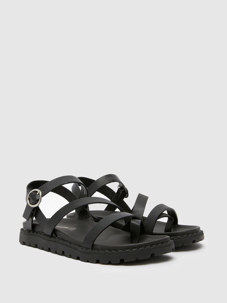 Schuh Trula Strappy Black Sandals - Image 2 of 4