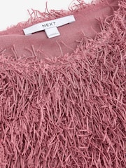 Pink Short Sleeve Fluffy Top - Image 7 of 7