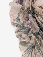 Blush Pink Floral Long Sleeve Ruffle Detail Mini Dress - Image 5 of 8