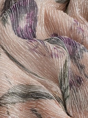 Blush Pink Floral Long Sleeve Ruffle Detail Mini Dress - Image 7 of 8